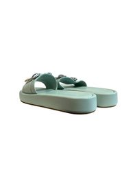 Mules plates ornées de strass en cuir - Agave