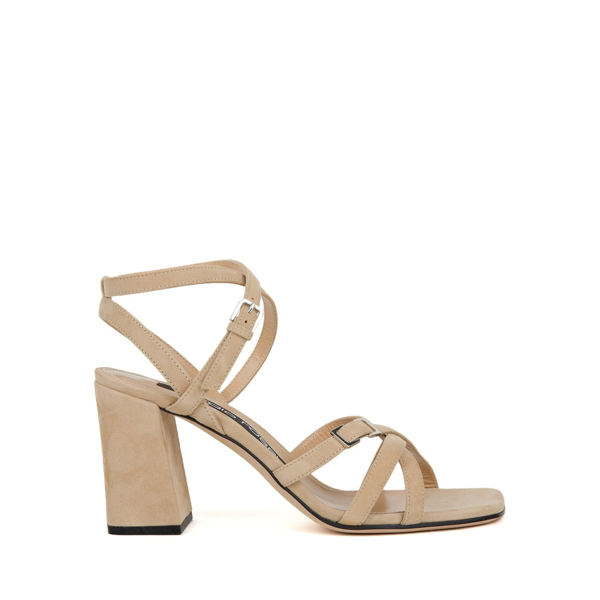 Sandales à talons blocs 80 en daim - Mandorla