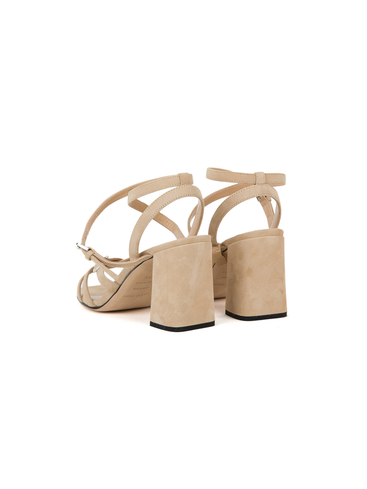 Sandales à talons blocs 80 en daim - Mandorla