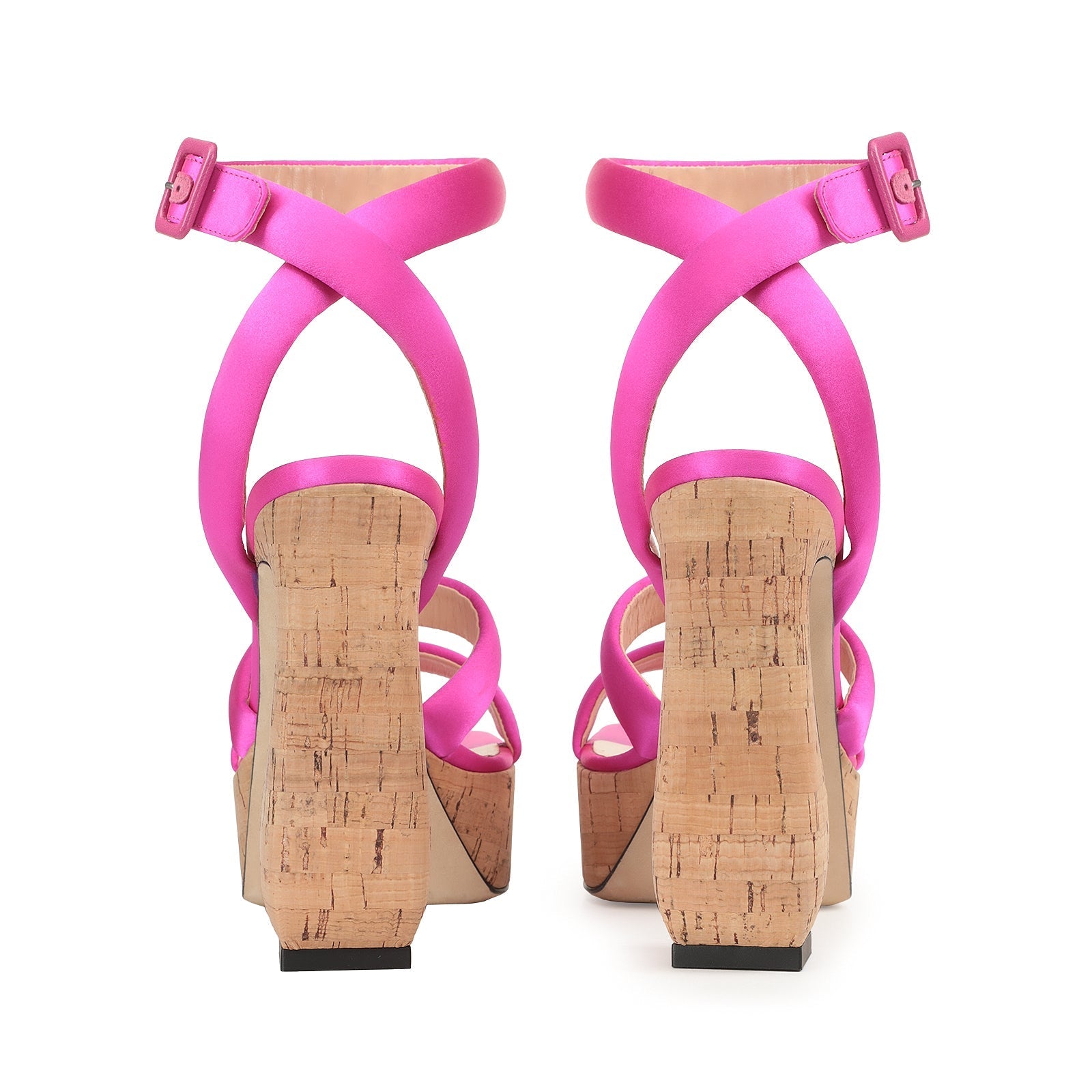 280€   Sandales à plateforme Si Rossi 135 en soie - Dragon Fruit