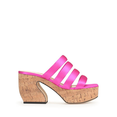 Si Rossi wedge mules with straps 45 - Dragon Fruit