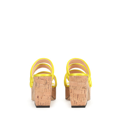 Si Rossi wedge mules with straps 45 - Citron