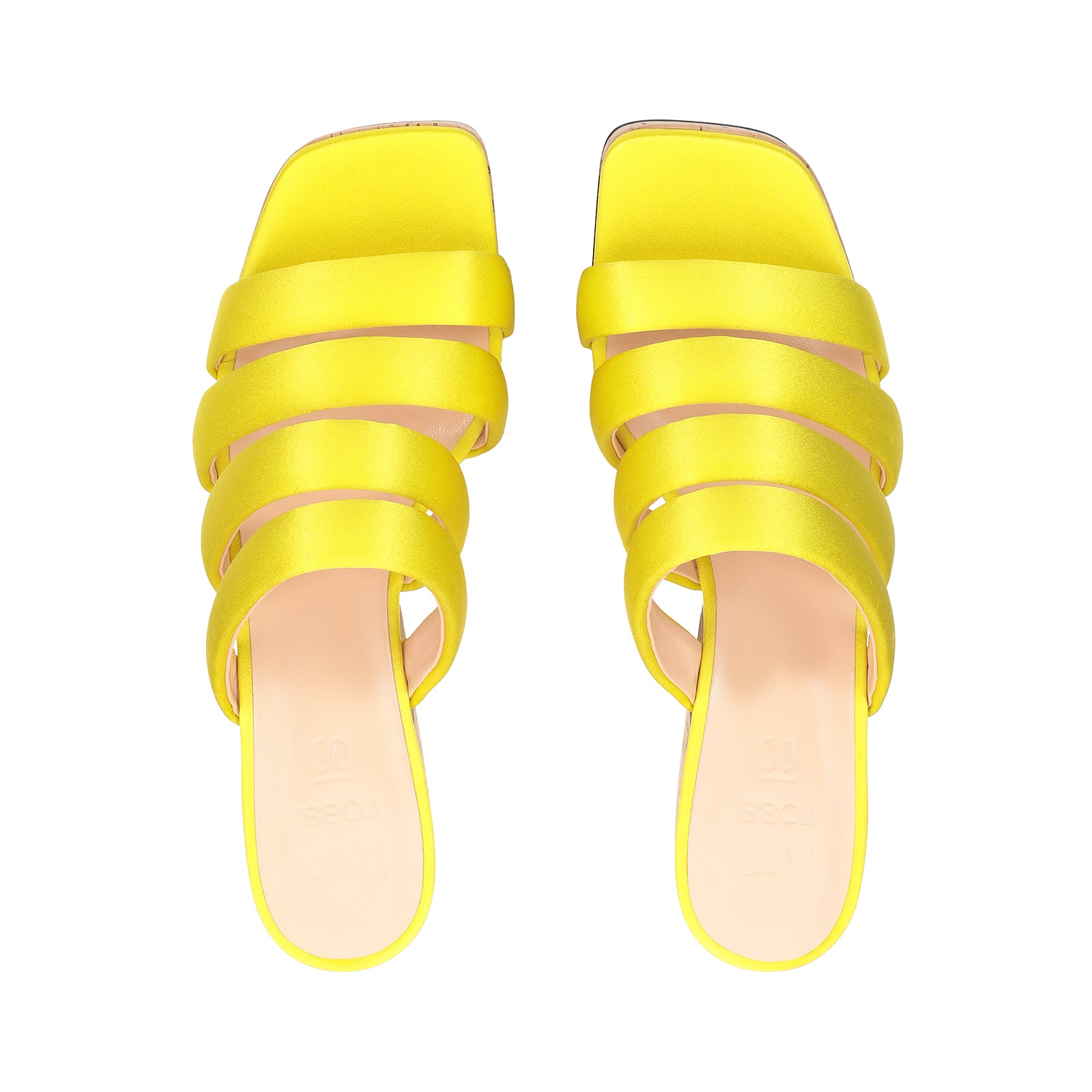 Si Rossi wedge mules with straps 45 - Citron