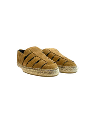 Espadrilles tressées en daim - Caramel