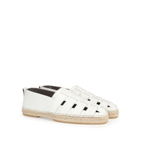Espadrilles tressées en cuir - Bianco