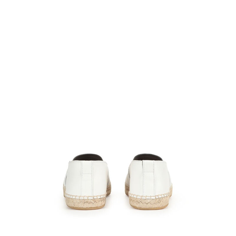 Espadrilles tressées en cuir - Bianco