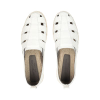 Espadrilles tressées en cuir - Bianco