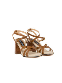 80 heel sandals with leather criss-cross straps - Sella