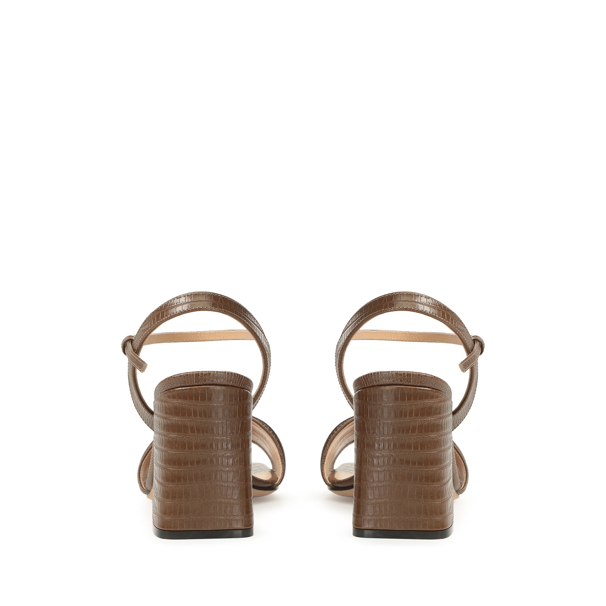 Gruppo A 80 heeled sandals - Tobacco