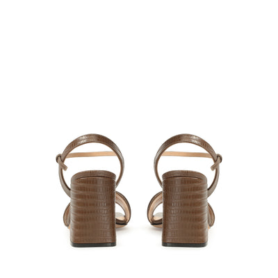 Gruppo A 80 heeled sandals - Tobacco