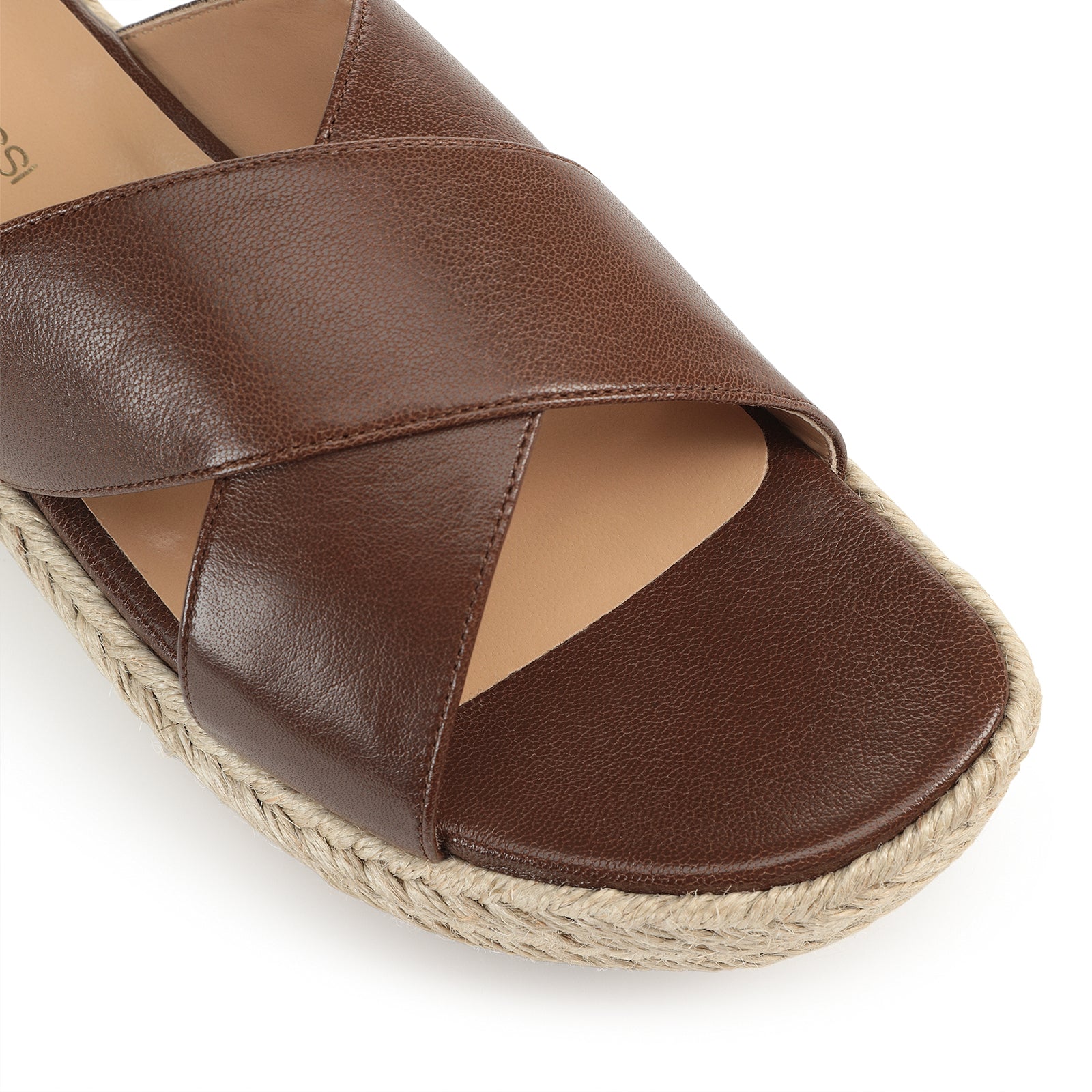 Sandales plates à talons Gruppo A en cuir - Wenge