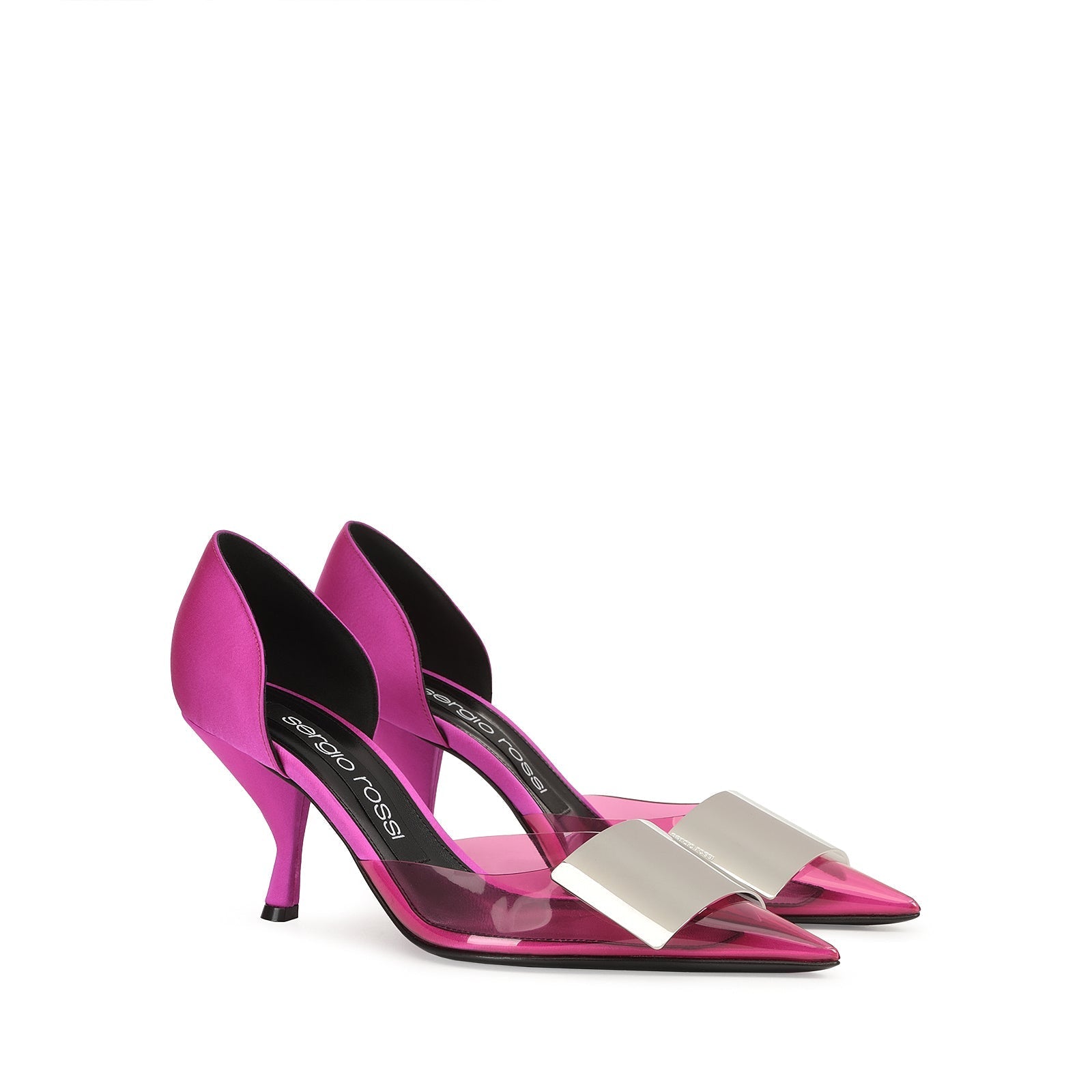 Escarpins Sr Miroir 75 en soie - Dragon Fruit