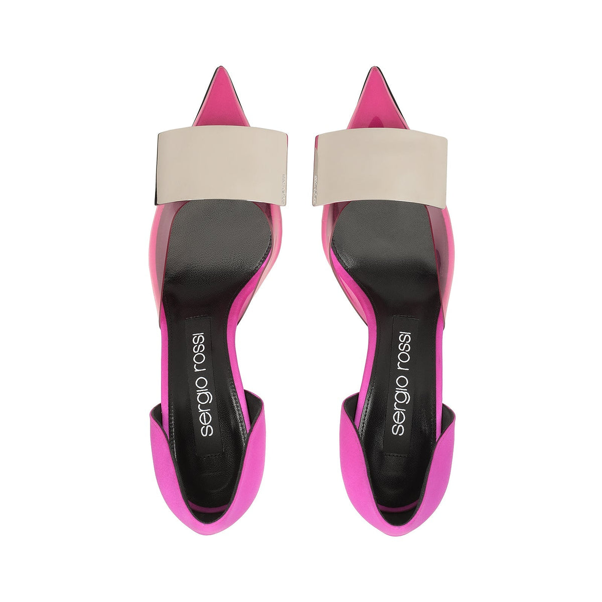 CRÈME SR MIROIR PVC + CHAUSSURES EN SATIN EN CRÊPE