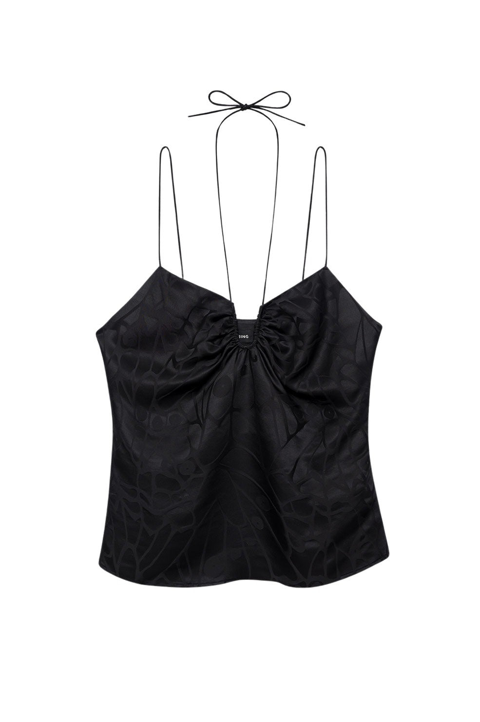 Top Papillon en soie - Black