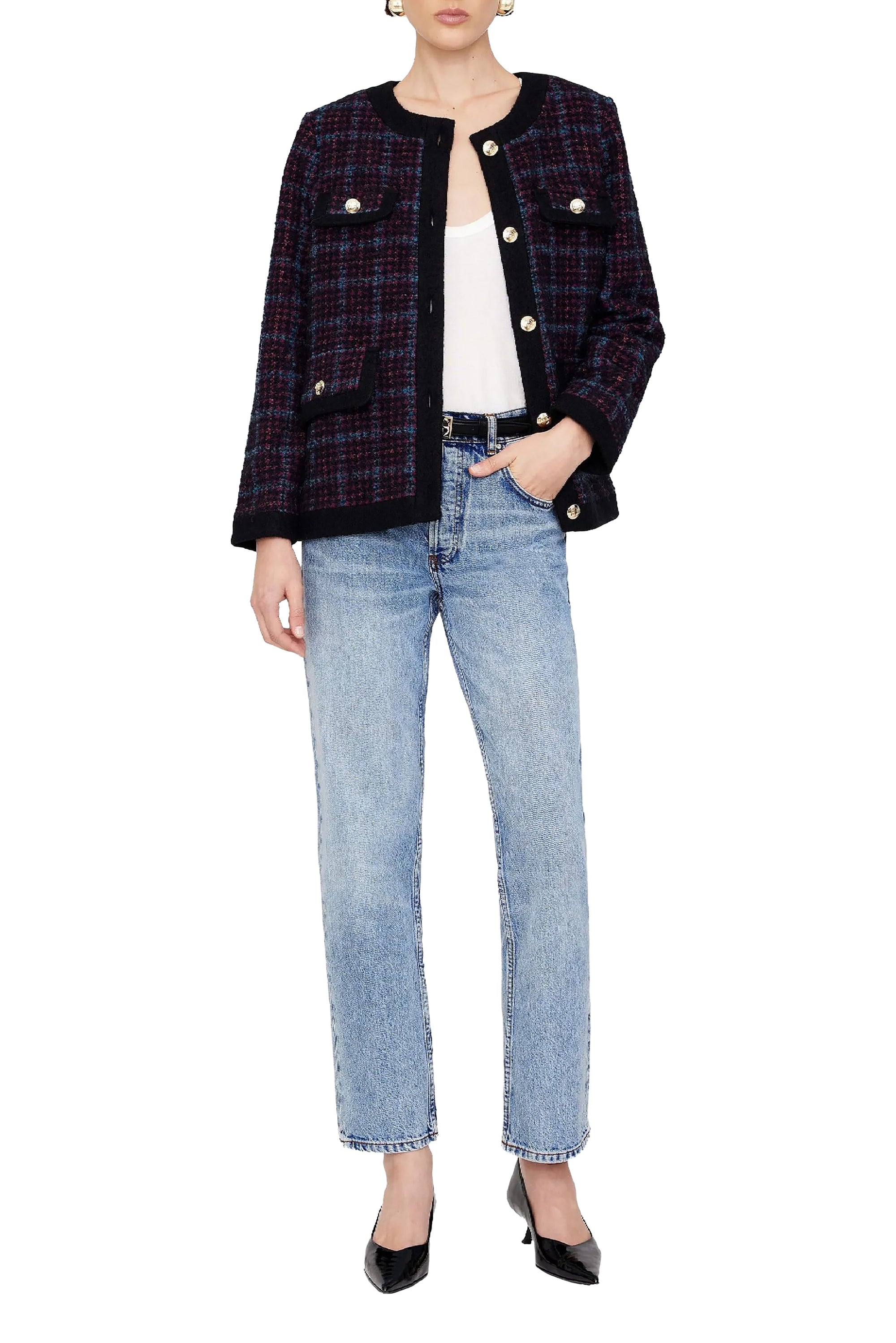 LYDIA JACKET - BLUE AND RED TWEED