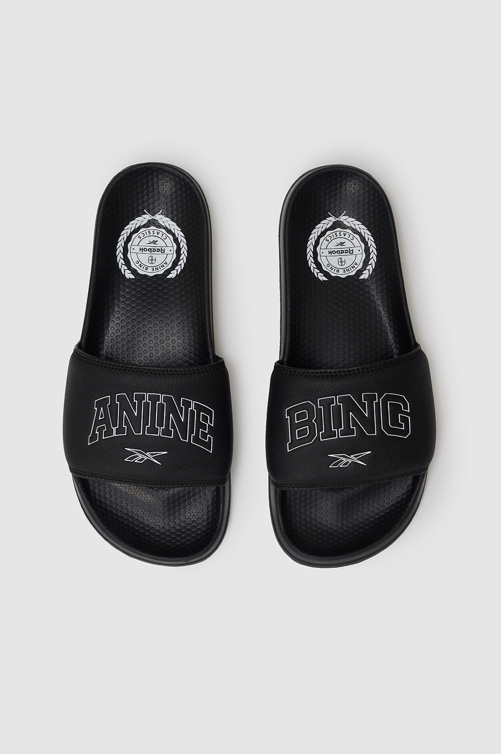 23qty RELIQUAT 50€ / Reebok x ANINE BING Classic Slides - BLACK/WHITE