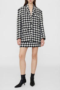 ADA SKIRT - BLACK AND WHITE HOUNDSTOOTH