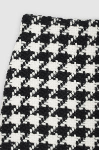 ADA SKIRT - BLACK AND WHITE HOUNDSTOOTH