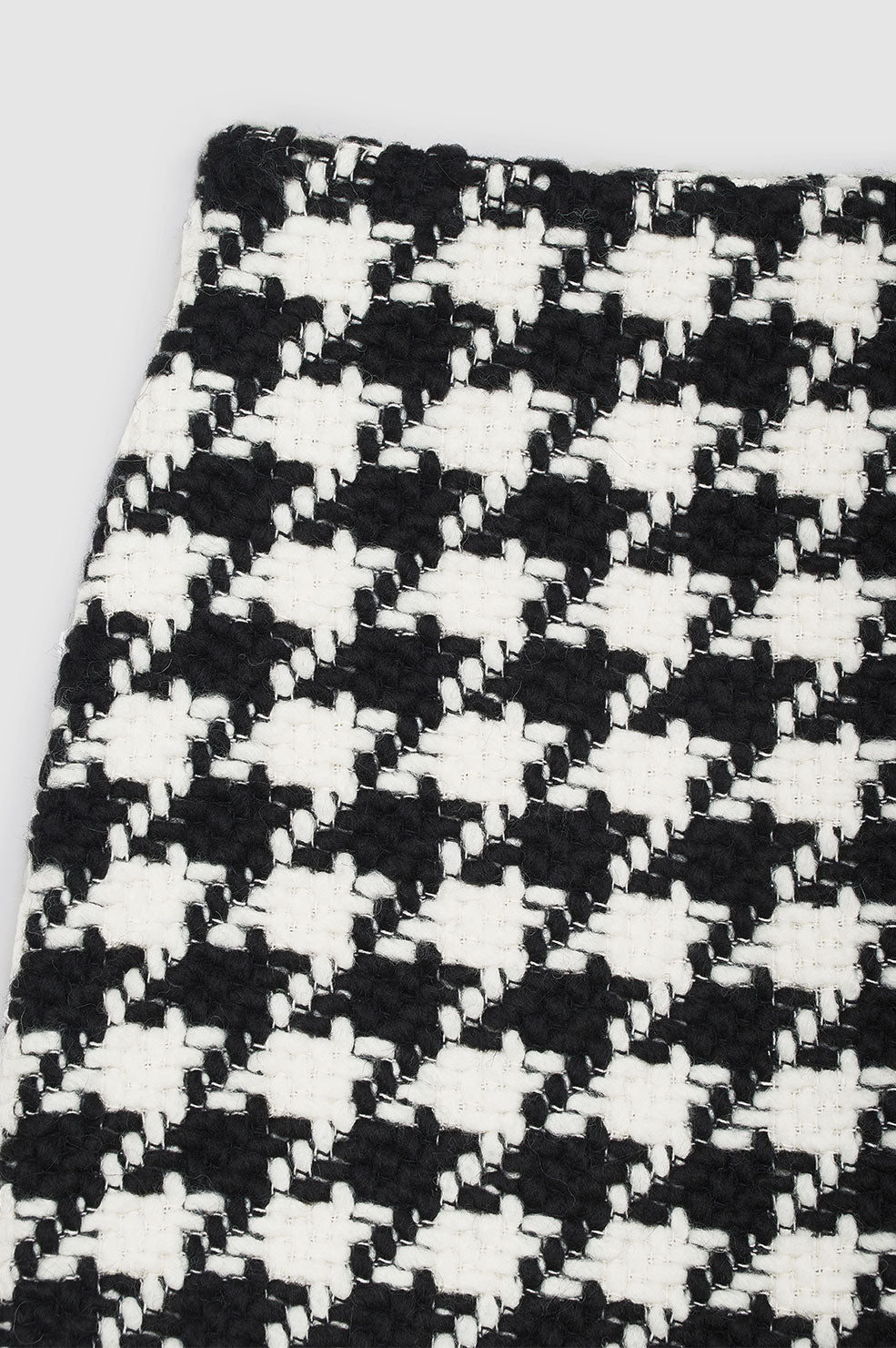 ADA SKIRT - BLACK AND WHITE HOUNDSTOOTH