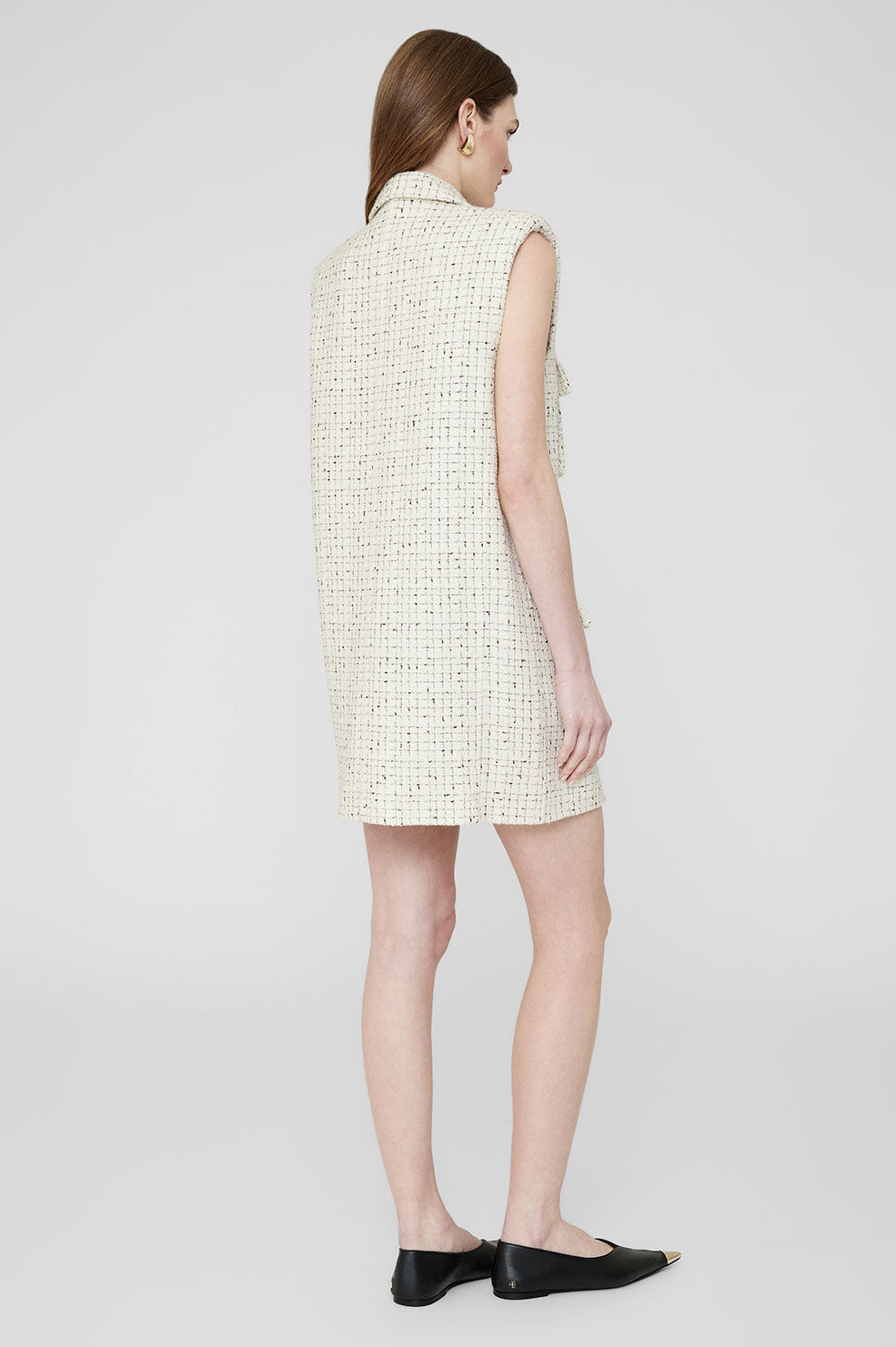 ALDEN DRESS - CREAM AND BLACK TWEED