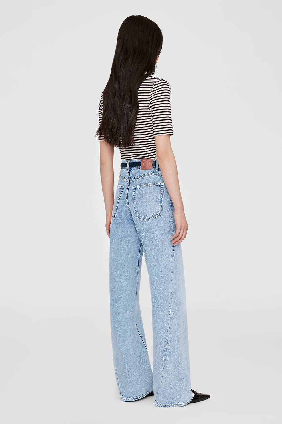 ALESSIA TEE - CREAM AND BLACK STRIPE