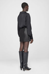 Jupe mini Alina en cuir - Black