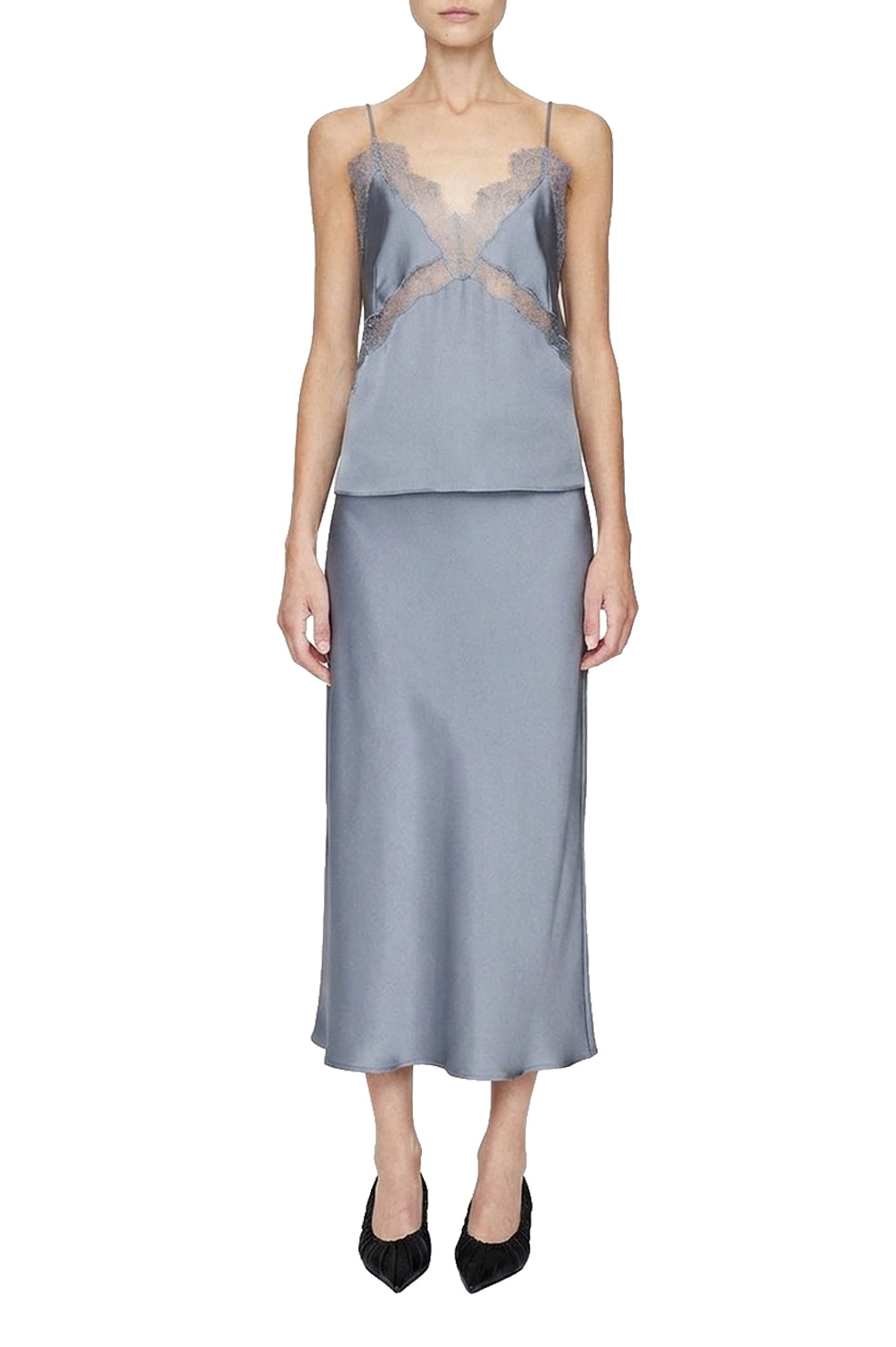 Caraco Amelie en soie - Grey
