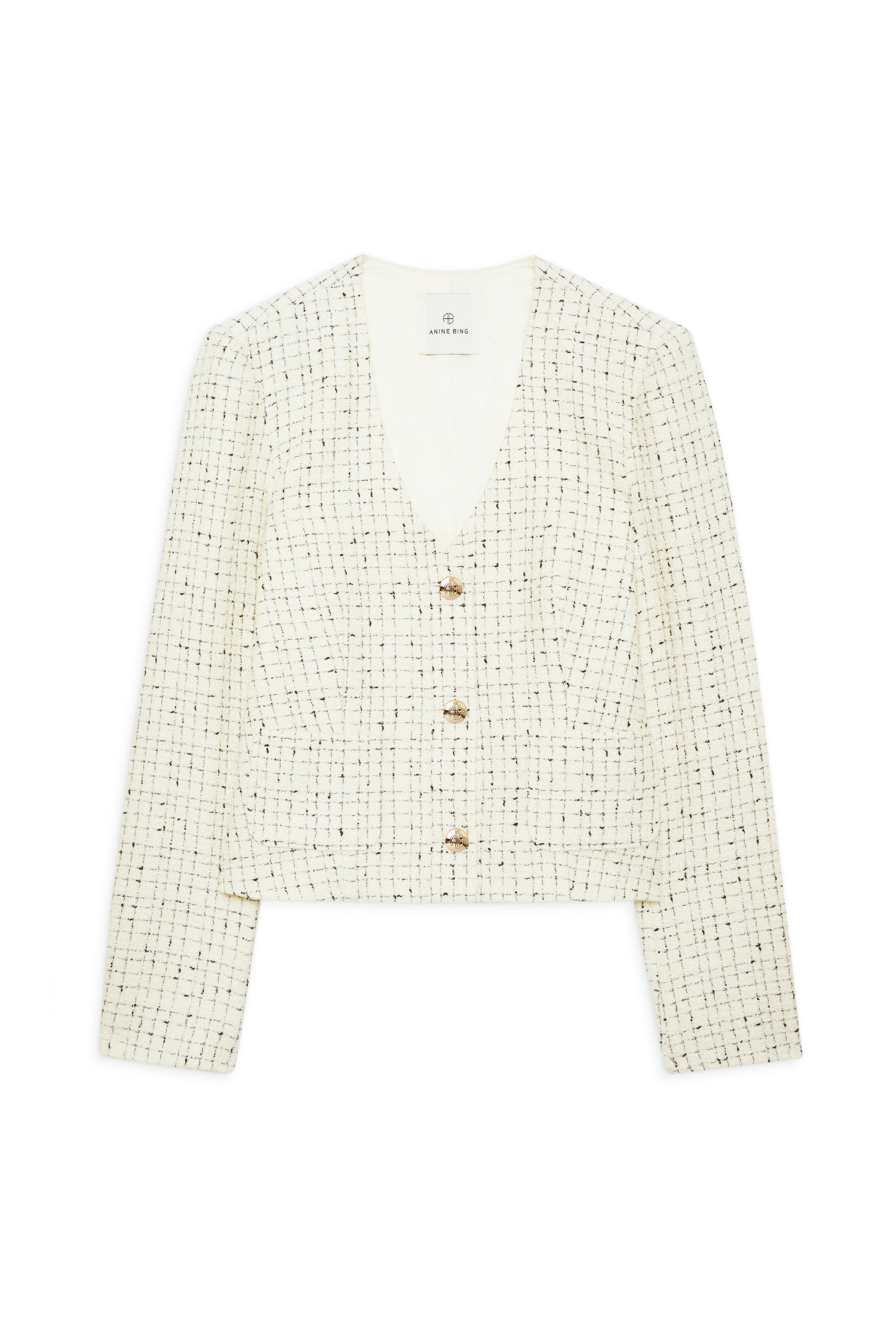 ANITTA JACKET - CREAM AND BLACK TWEED