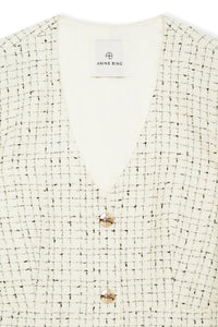 ANITTA JACKET - CREAM AND BLACK TWEED