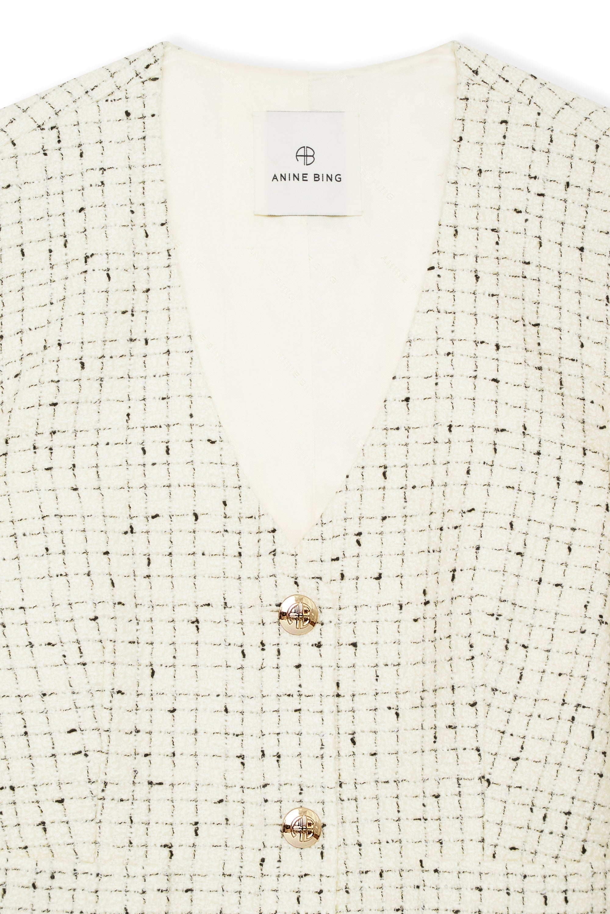 ANITTA JACKET - CREAM AND BLACK TWEED