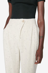 Ari's high-waisted wool trousers - Cream