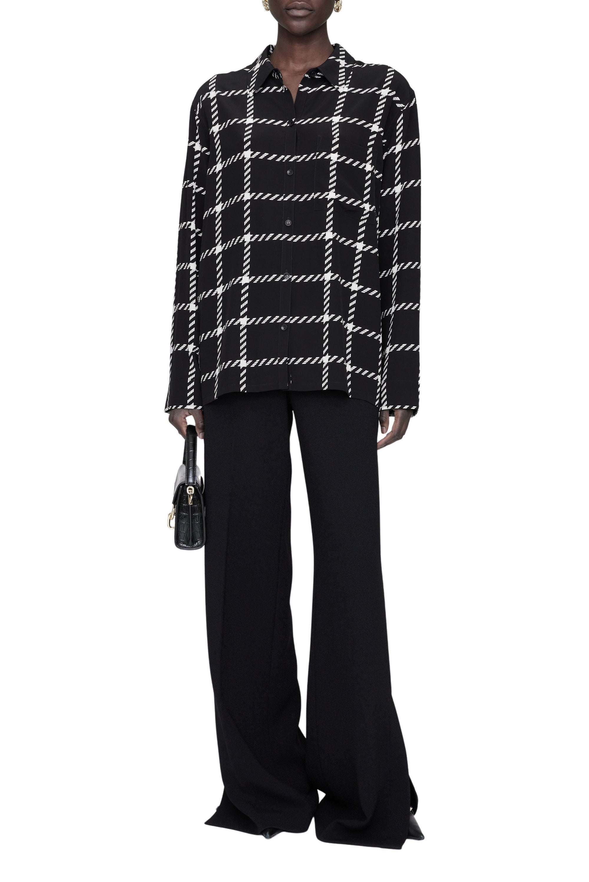 3qty NEW / ASPEN SHIRT - BLACK AND WHITE PLAID