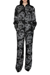 AVALON SHIRT - BLACK MUSHROOM PRINT