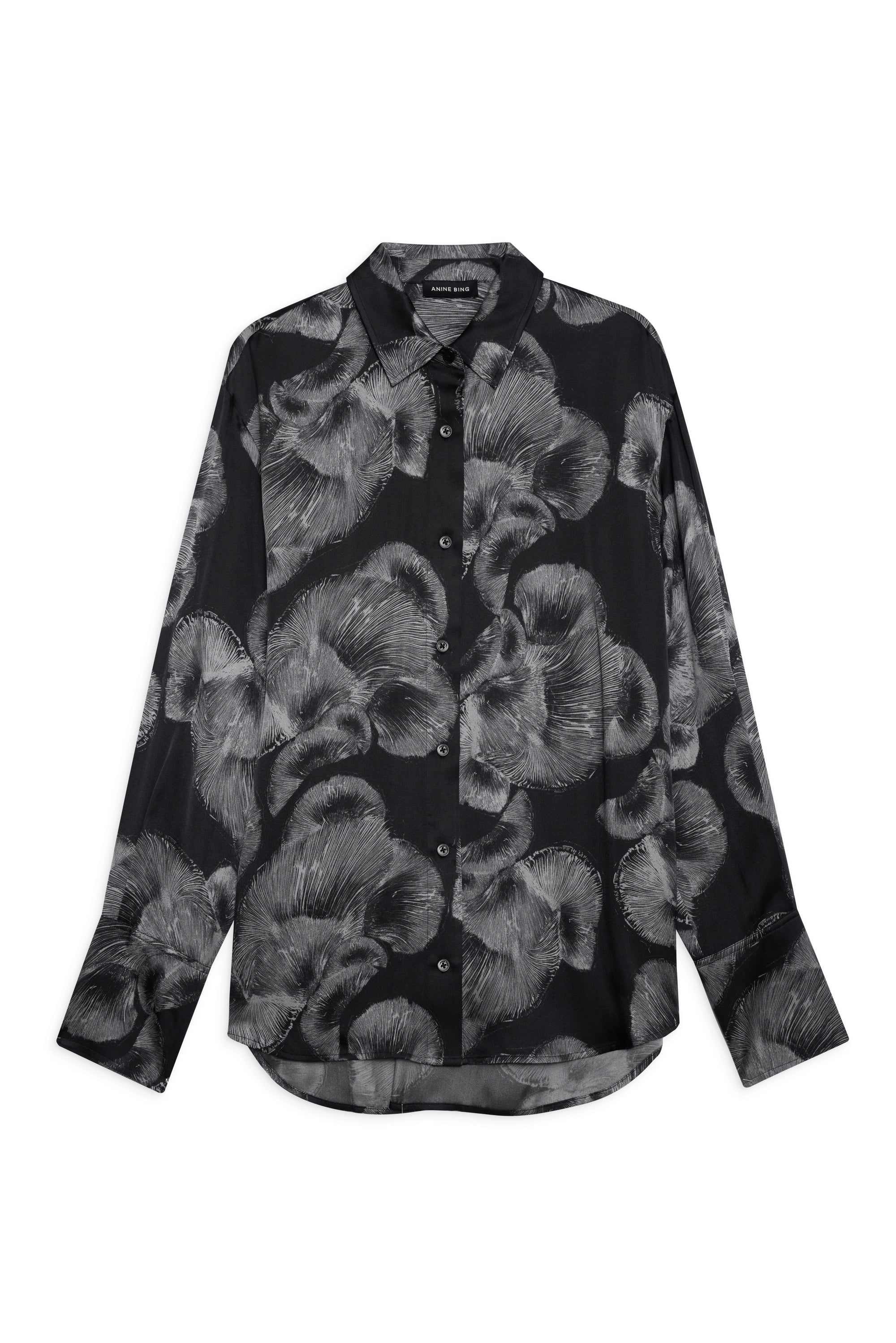 AVALON SHIRT - BLACK MUSHROOM PRINT