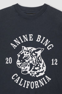 AVI TEE COLLEGIATE LEOPARD - WASHED CHARCOAL