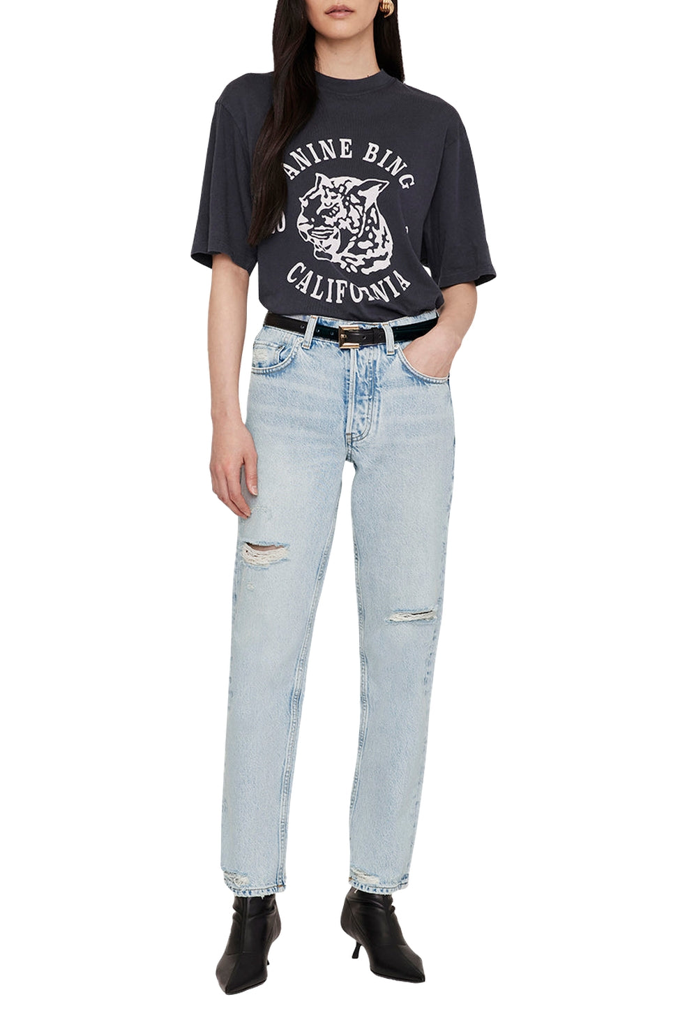 T-shirt Avi University Léopard - Black