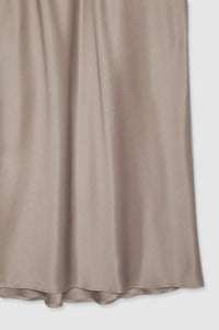 Jupe longue Bar en soie - Taupe