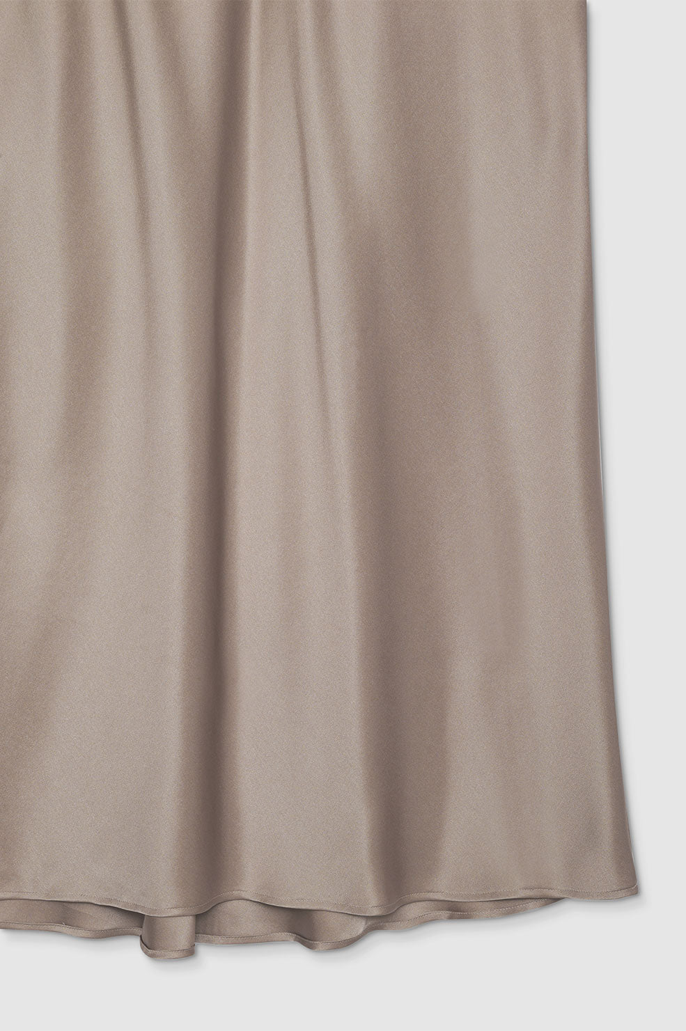 Jupe longue Bar en soie - Taupe