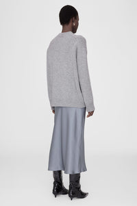 BAR SILK SKIRT - GREY