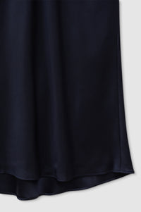 Jupe longue Bar en soie - Navy