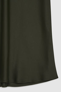Jupe midi Bar en soie - Green