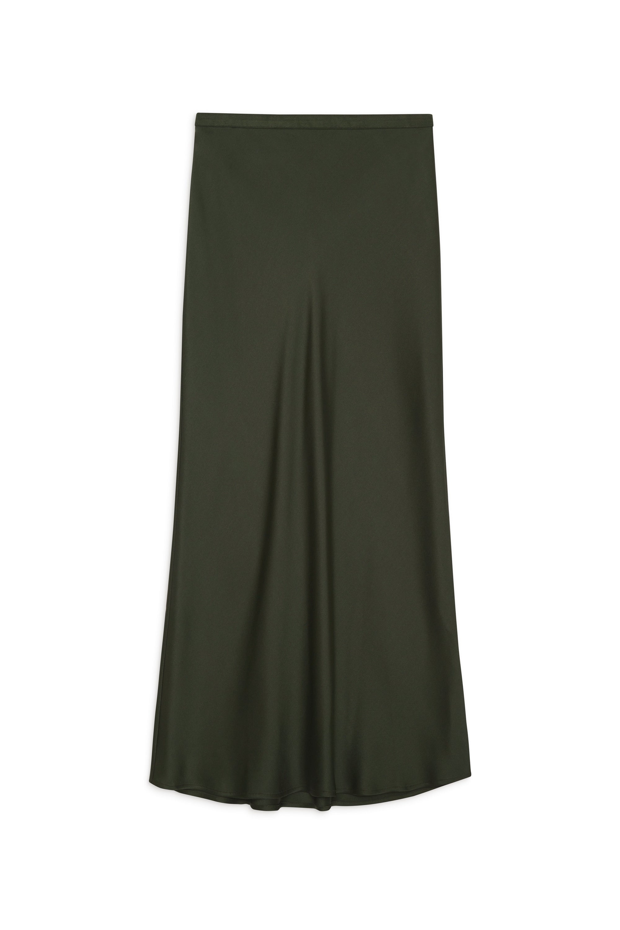 BAR SILK SKIRT - DARK OLIVE