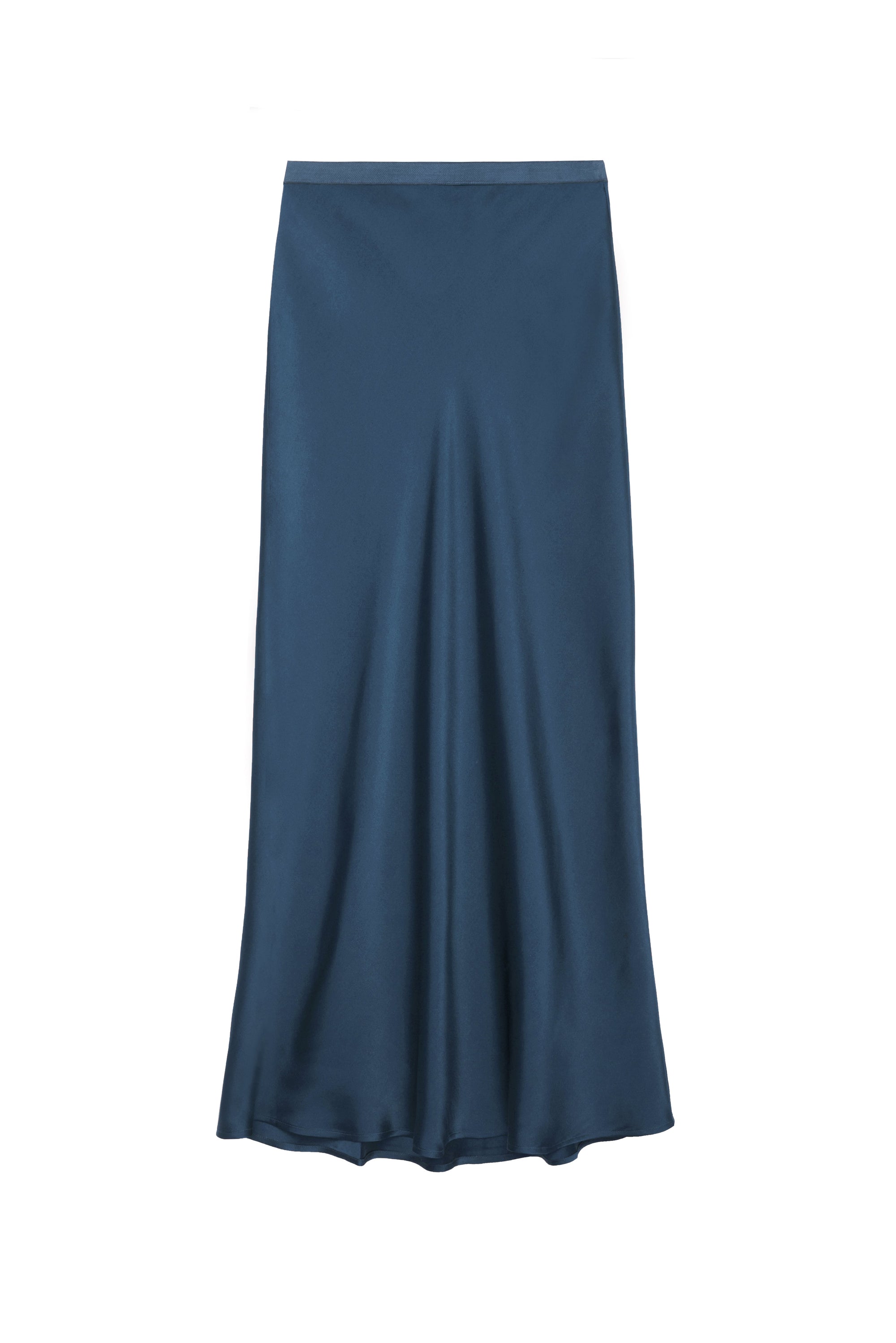 BAR SILK SKIRT - NAVY