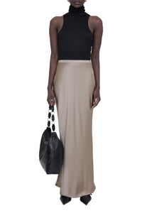 BAR SILK MAXI SKIRT - SAND