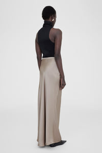 BAR SILK MAXI SKIRT - SAND