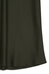 2qty RELIQUAT 95€ / BAR SILK SKIRT - DARK OLIVE