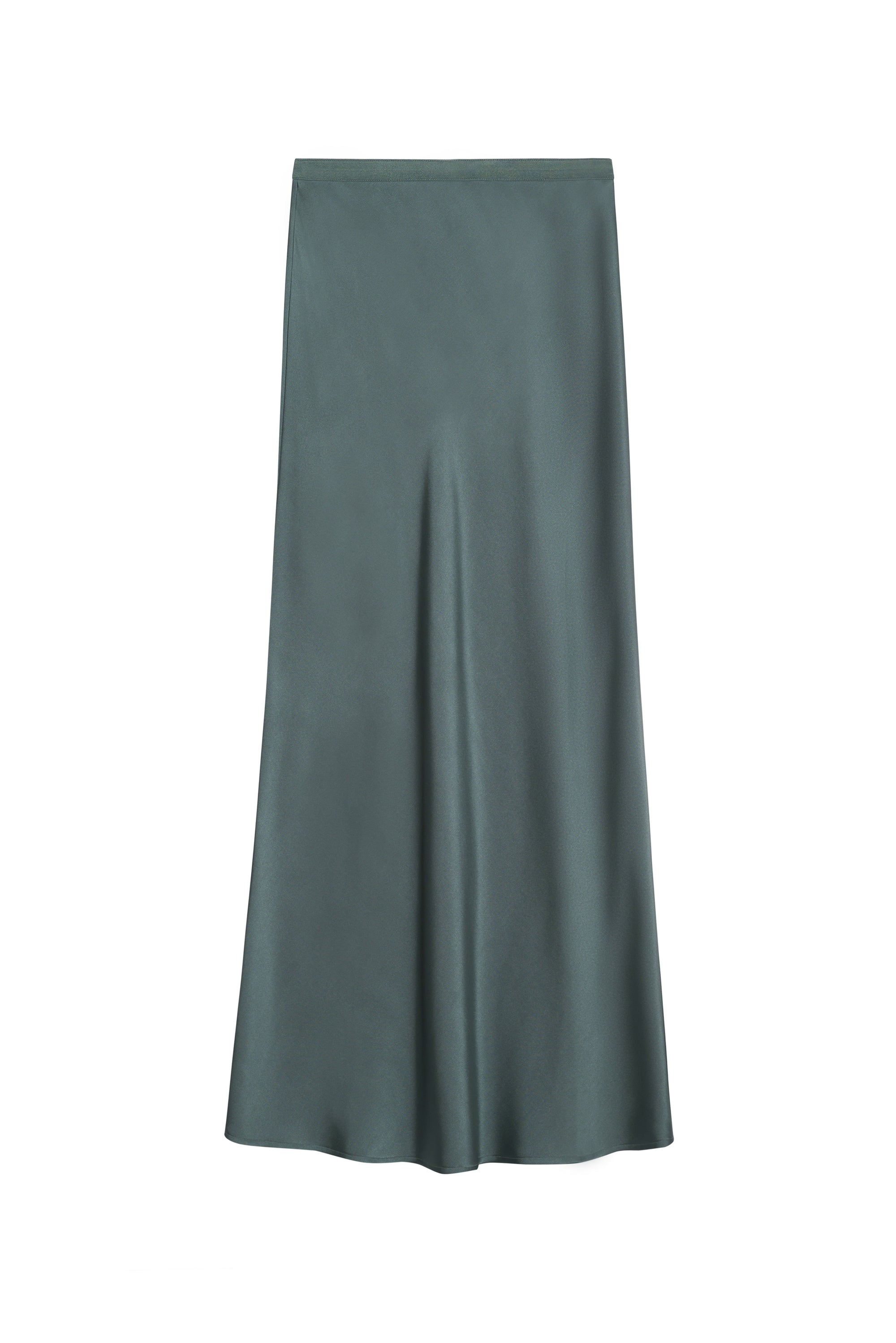 BAR SILK SKIRT - DARK SAGE
