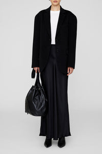 18qty NEW / BAR SILK MAXI SKIRT - BLACK