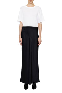 18qty NEW / BAR SILK MAXI SKIRT - BLACK