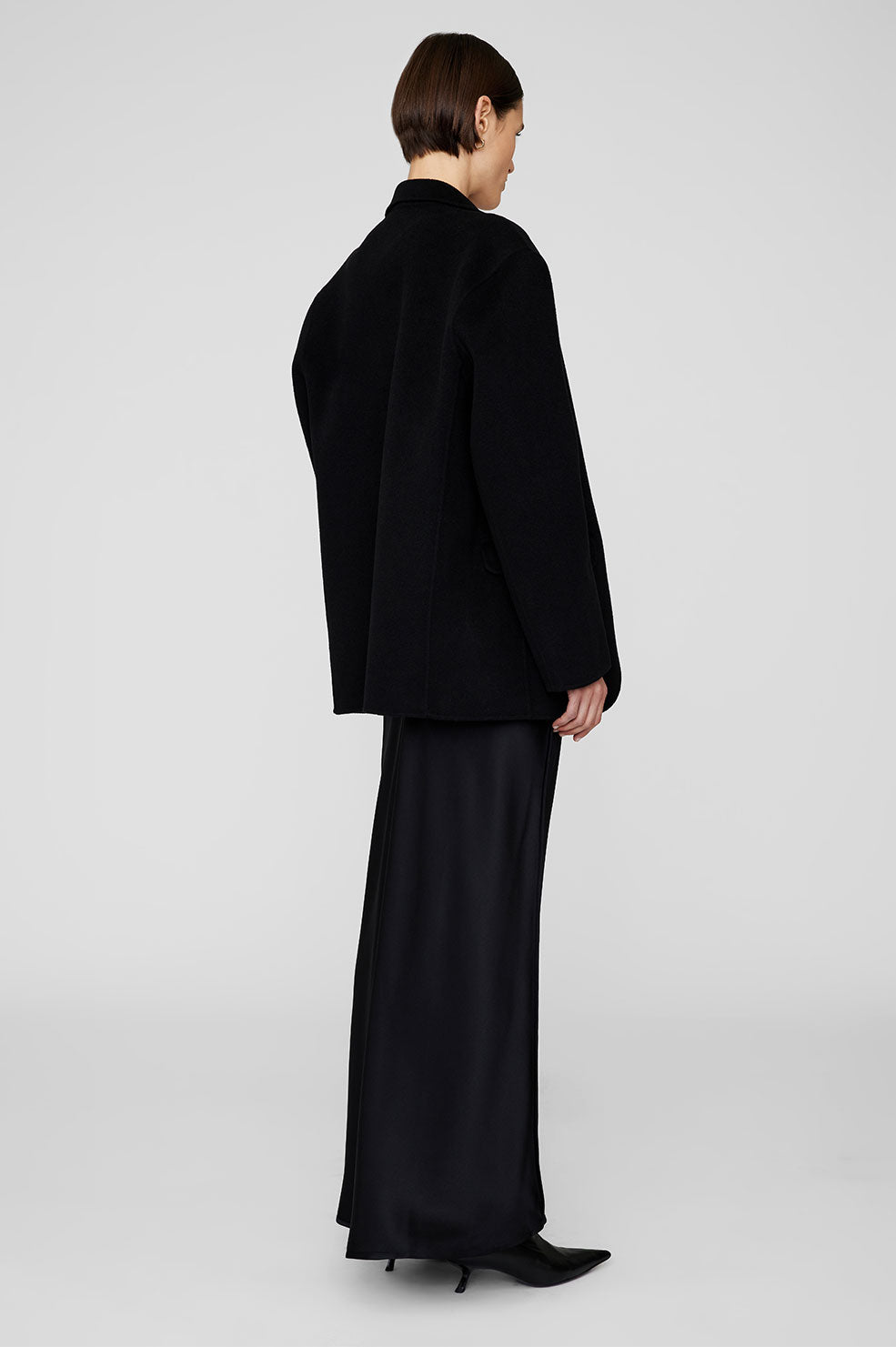 18qty NEW / BAR SILK MAXI SKIRT - BLACK